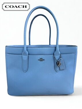 Stunning Coach Bailey Carryall in Chambray Blue Crossgrain Leather